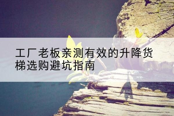 海港升降货梯怎么选-工厂老板亲测有效的升降货梯选购避坑指南
