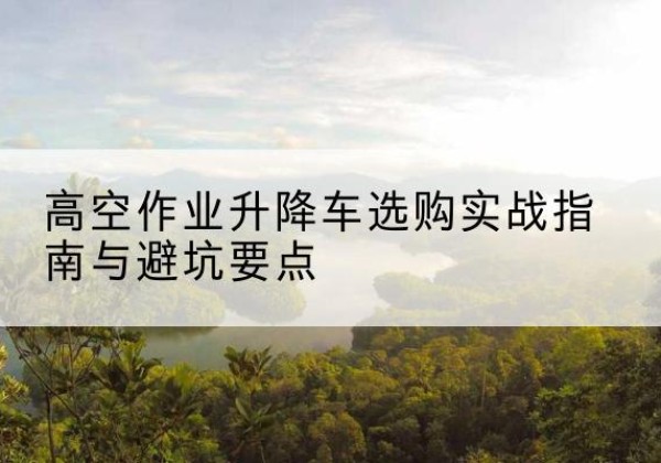 海港升降车怎么选-高空作业升降车选购实战指南与避坑要点