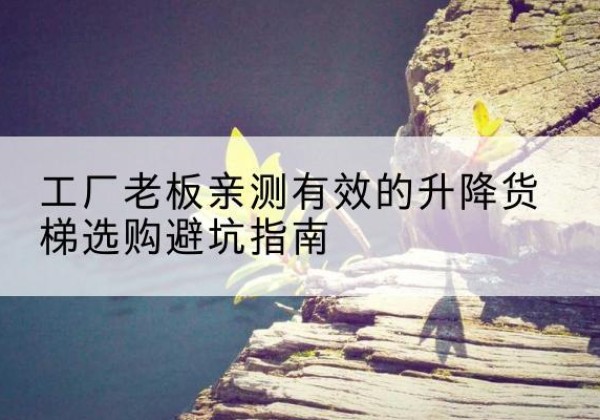 海港升降货梯怎么选-工厂老板亲测有效的升降货梯选购避坑指南